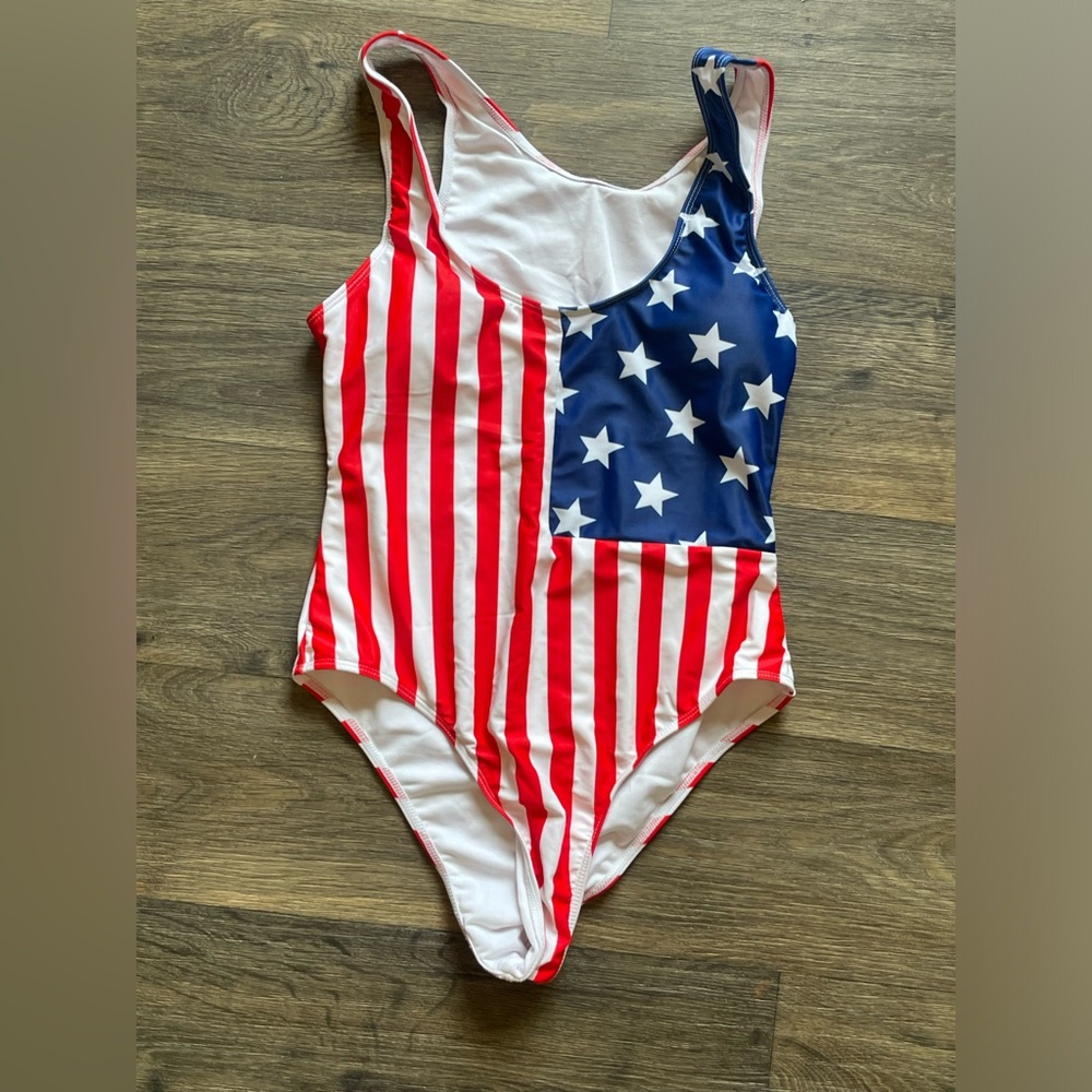 American Flag One Piece Swimsuit- Size Large